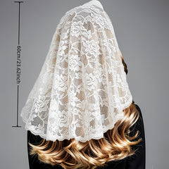 Baroque Bridal Lace Shawl & Wedding Veil Short Wrap Hand Wash