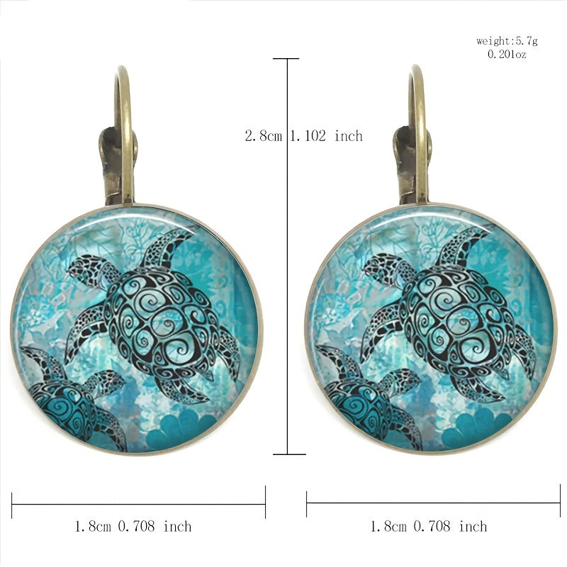 Turtle Pattern Earrings - Unique Toy Gift