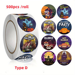 500pcs Round Stickers Seals Labels for Christmas Halloween Thank You