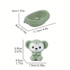 Colorful Floating Animal Bath Toy Set with Stackable Boat and Animals