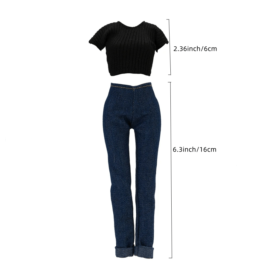 11.5 Inch Doll Clothes Set, Knitting Dress Pants Shoes for 1/6 Doll