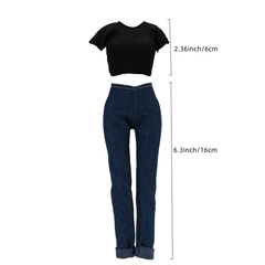 11.5 Inch Doll Clothes Set, Knitting Dress Pants Shoes for 1/6 Doll