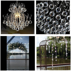 2pcs Clear Glass Crystal Ball Prism Pendants - Magical Home Decor