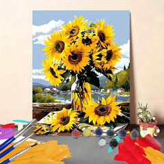 DIY Paint by Numbers Kit Sunflower Hand Painted Craft Ideal Gift