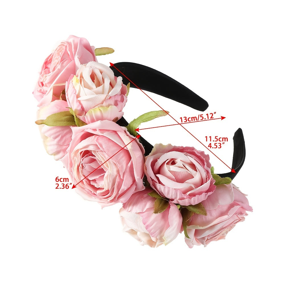 Rose Flower Crown Headband Party Hair Accessories