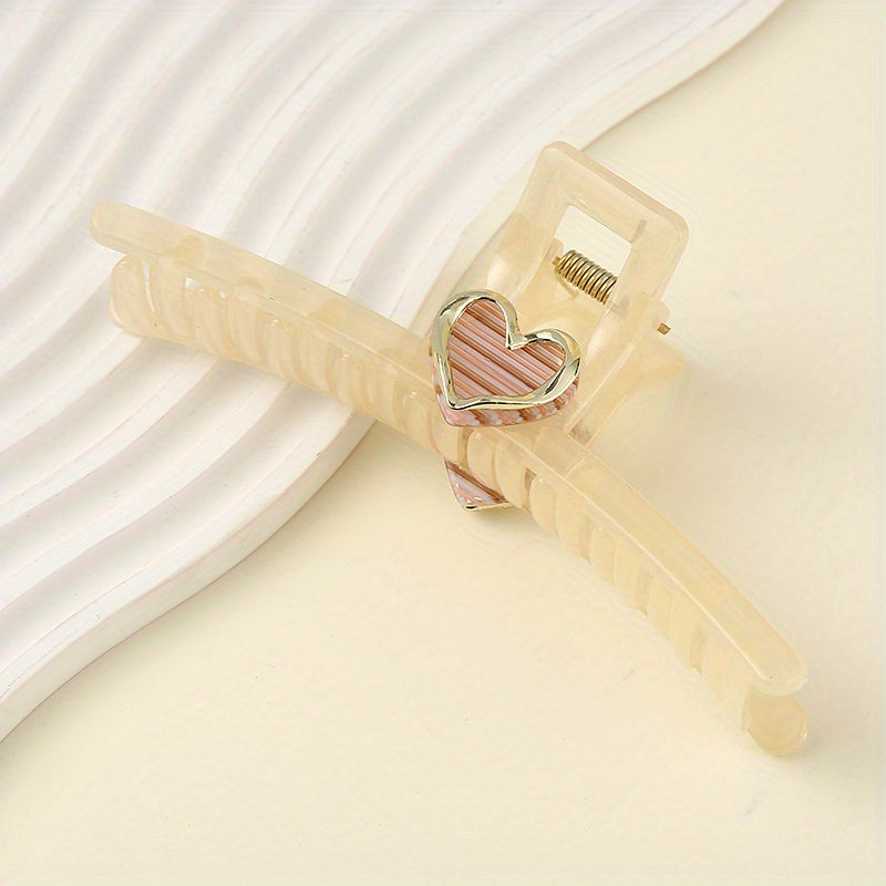 Acrylic Heart Hair Claw Decoration Shark Claw Hair Accessory