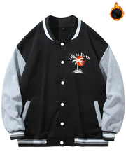 Life Is Palm Print Men's Casual Baseball Jacket