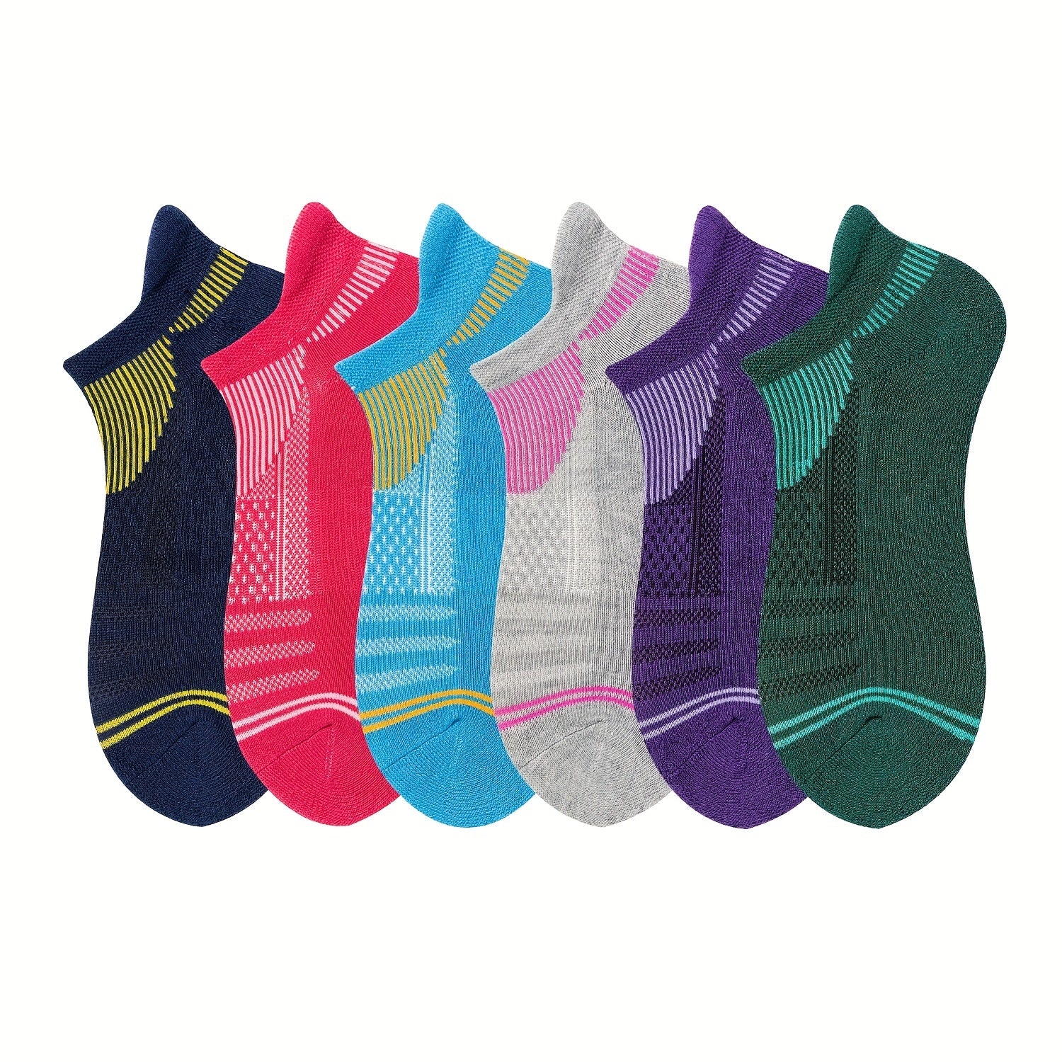 6 Pairs Women's Low Cut Ankle Socks Breathable Lightweight Sports Short Socks