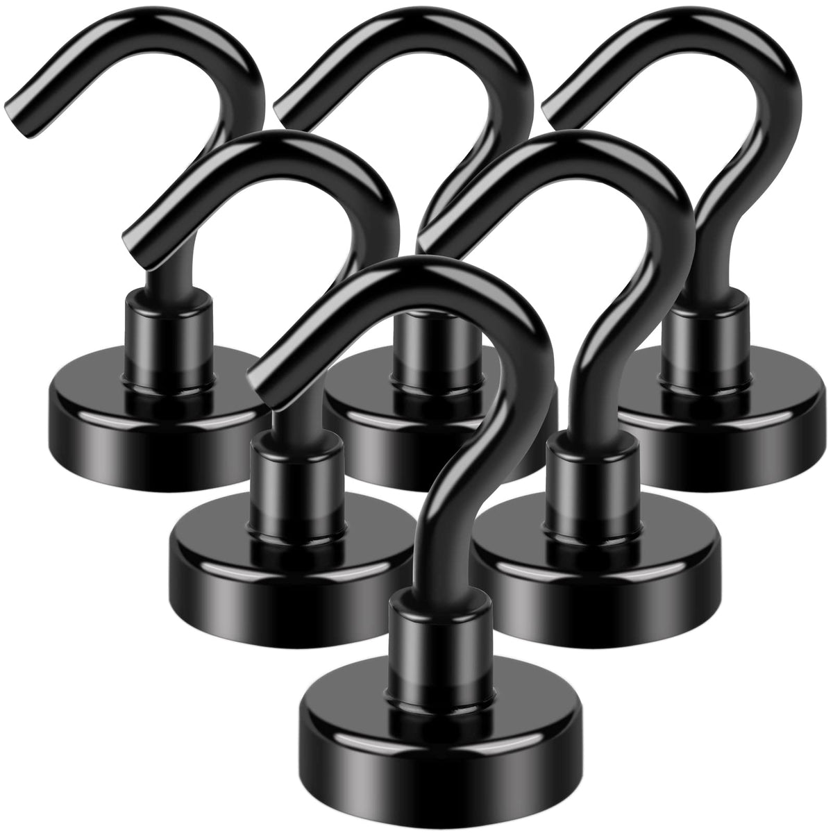 6pcs Magnetic Hooks 22Lbs Heavy Duty Epoxy Coating Office Kitchen Garage