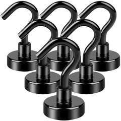 6pcs Magnetic Hooks 22Lbs Heavy Duty Epoxy Coating Office Kitchen Garage