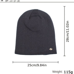 Men's Fleece Thickened Knitted Hat Winter Ear Protection Cap