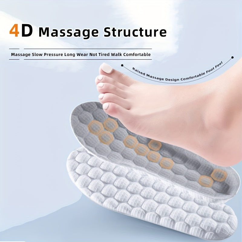 4D Orthopedic Soft Shock Absorption Running Shoe Pad Latex Insole