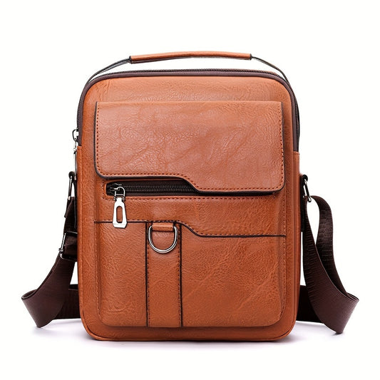 Men's Vintage PU Leather Shoulder Bag Business Satchel