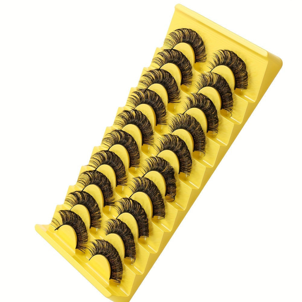 10 Pairs Fluffy False Eyelashes for Daily Party Wear