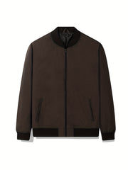 Men's Lightweight Baseball Collar Zipper Jacket Coat