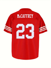Boys Red 23 Rugby Jersey Breathable Athletic American Football Shirt