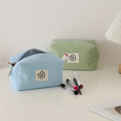 Waffle Pencil Case Small Portable Cosmetic Bag