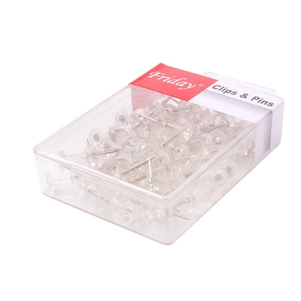Transparent Pegs 50ct Plastic Box Cork Board I beam Pegs Painting Pegs