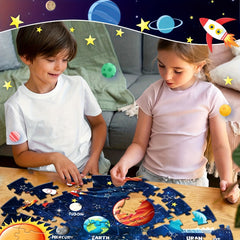 Educational Glow in Dark Solar System Puzzle for Kids Ages 5-8