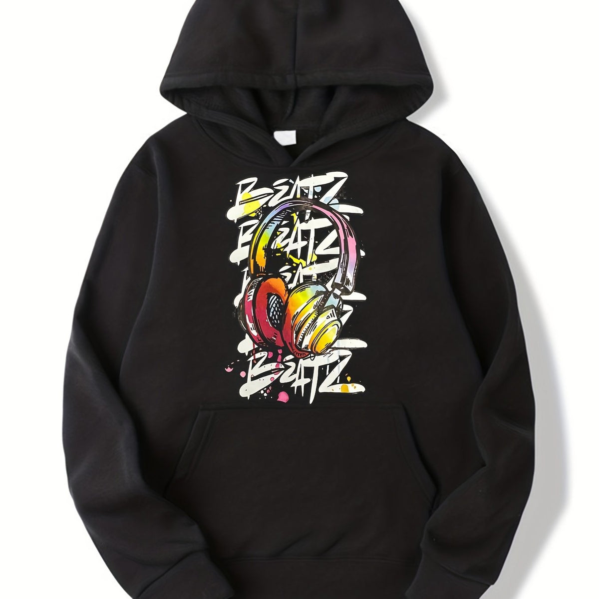 Colorful Headphone Print Boys Casual Hoodie Sweatshirt