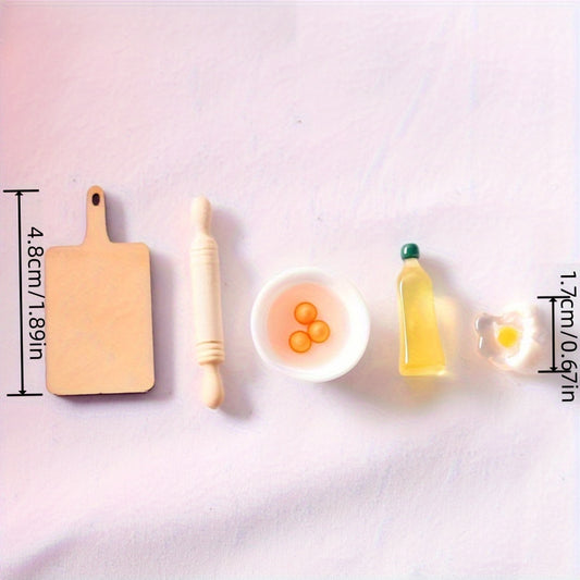 Dollhouse Kitchen Food Play Egg Bowl Olive Tool Model Shooting Props Toys
