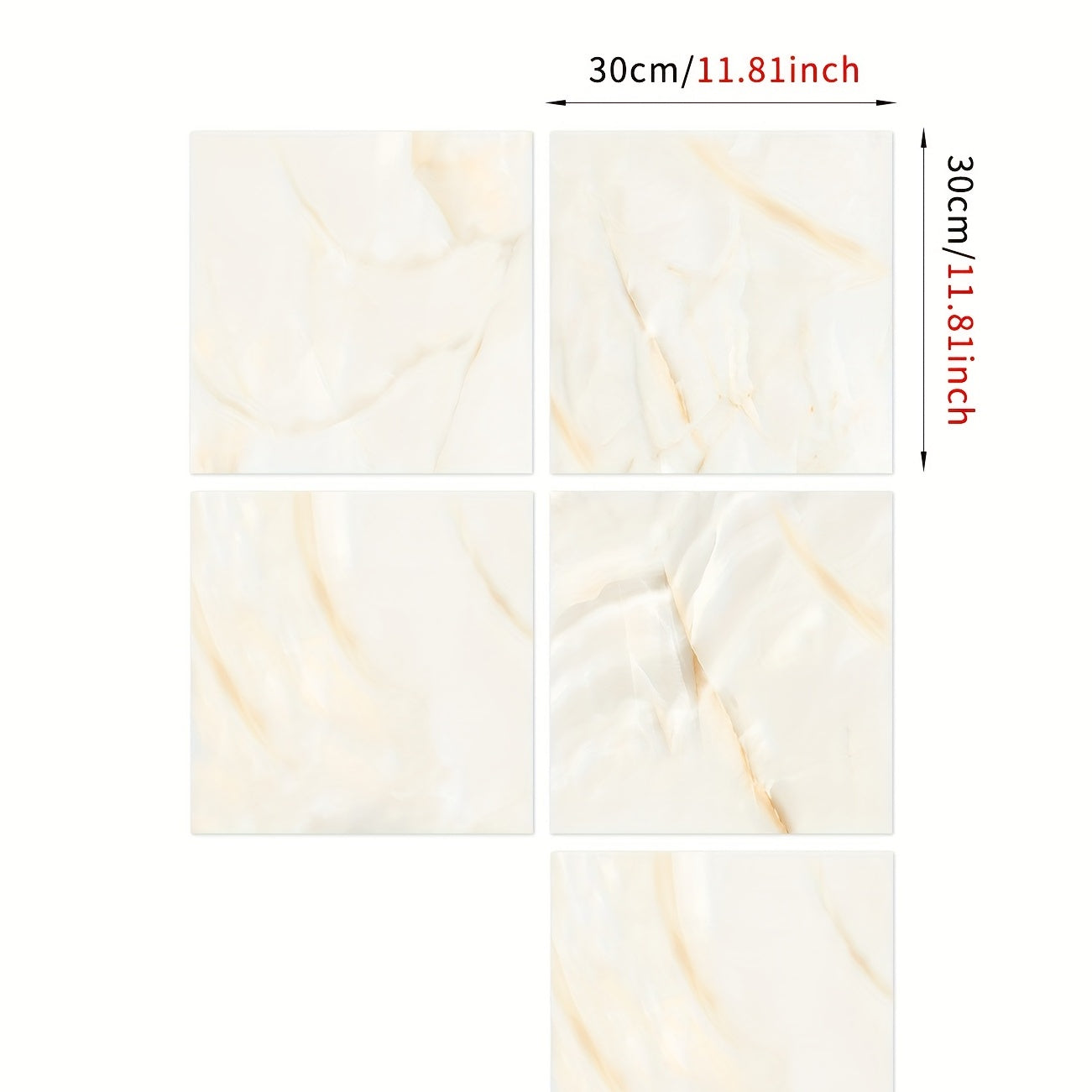 Yellow Marble Adhesive Floor Tiles Peel And Stick PVC Waterproof