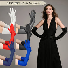 Stretchy Long Gloves for Women Elbow Length Costume