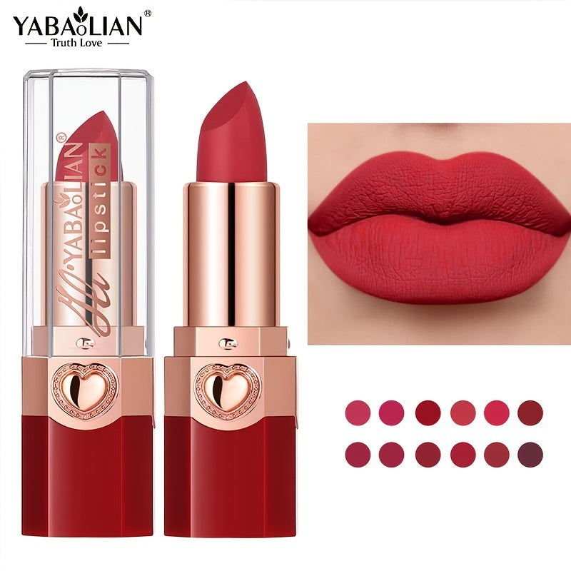 12 High Pigmented Matte Lipsticks Waterproof Long Lasting Cosmetics