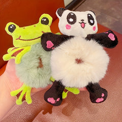 Velvet Hair Scrunchies Elastic Rubber Bands Plush Animal Ponytail Hair Accessori