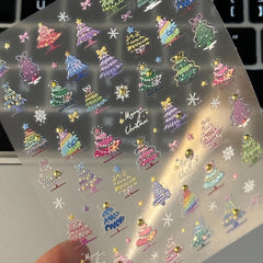 3D Embossed Christmas Tree Stickers for Phone & Tablet Cases