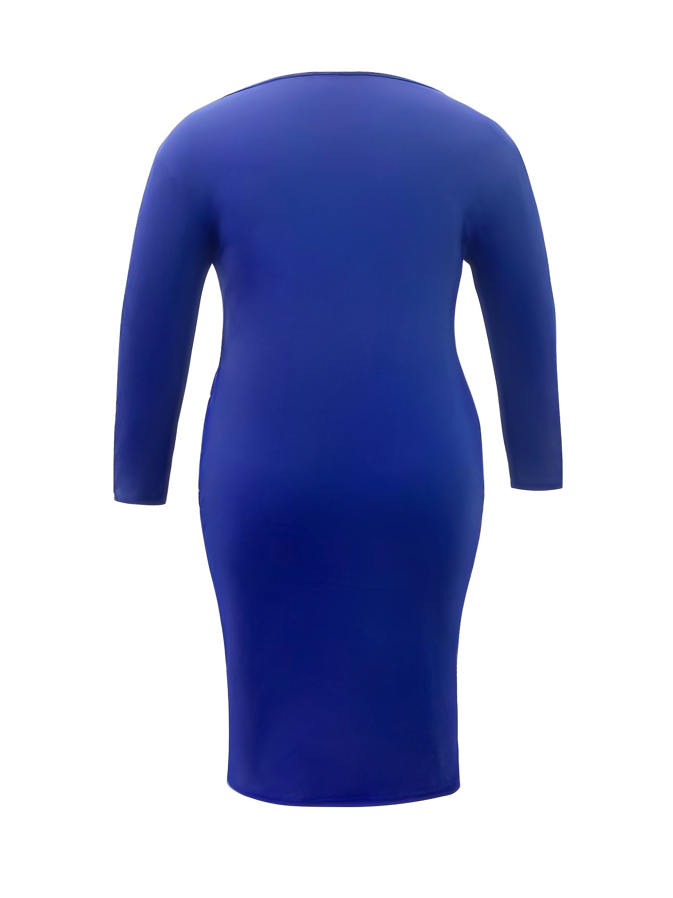  Long Sleeve Round Neck Dress With Pockets