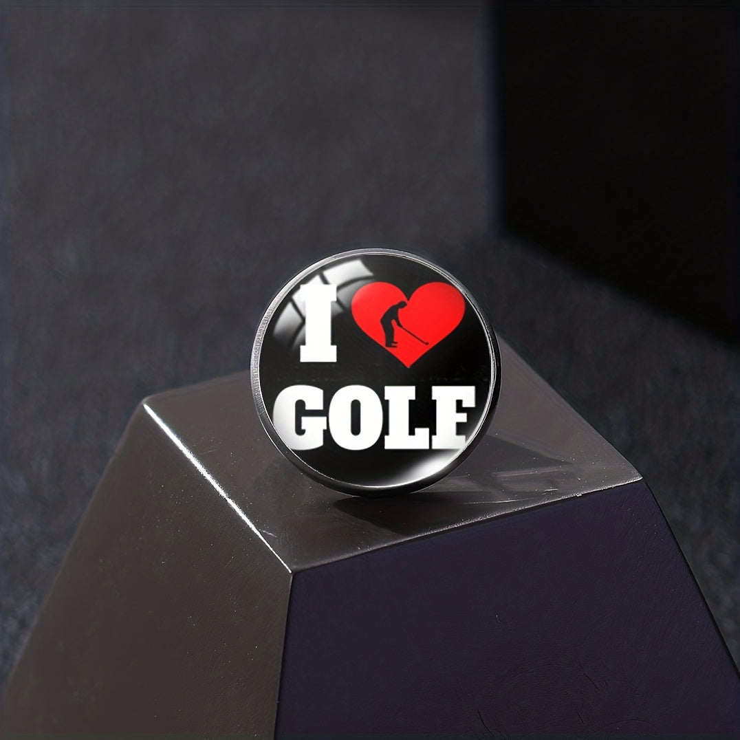 I Love Golf Brooch Pin For Players, Men and Women