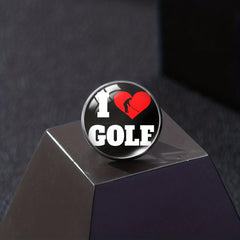 I Love Golf Brooch Pin For Players, Men and Women