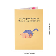 Funny Cat Happy Birthday Pop Up Card For Parents Friends Siblings