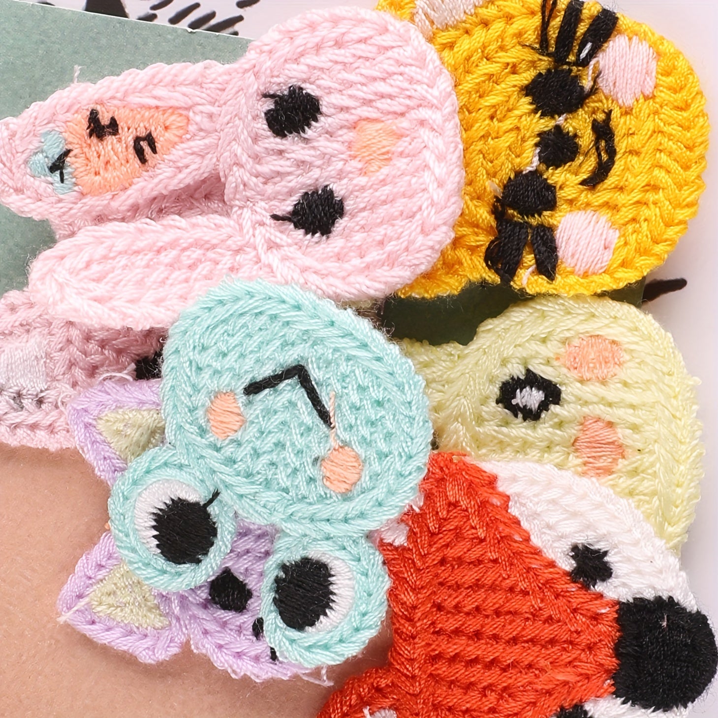 8pcs Plush Cartoon Animal Patches for Girls Clothing