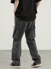 Men's Cargo Pants Regular Pocket Waist Drawstring Work Pants