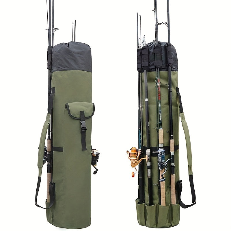 Waterproof Fishing Rod Bag & Holder Portable Canvas Case For Travel
