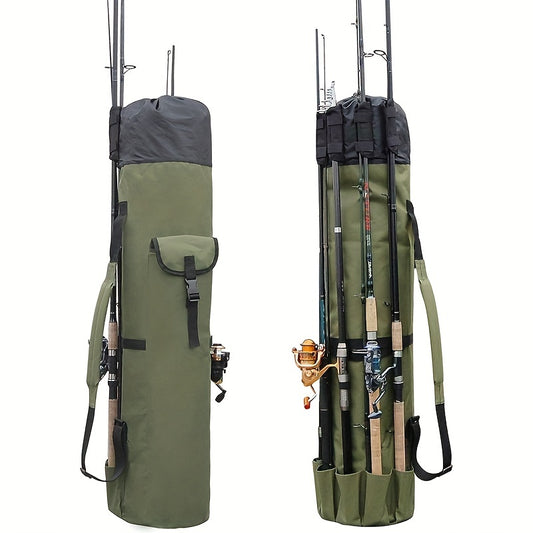 Waterproof Fishing Rod Bag & Holder Portable Canvas Case For Travel