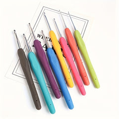 9pcs Colorful Sweater Crochet Set Soft Handle Weaving Tool for Arthritic Hands