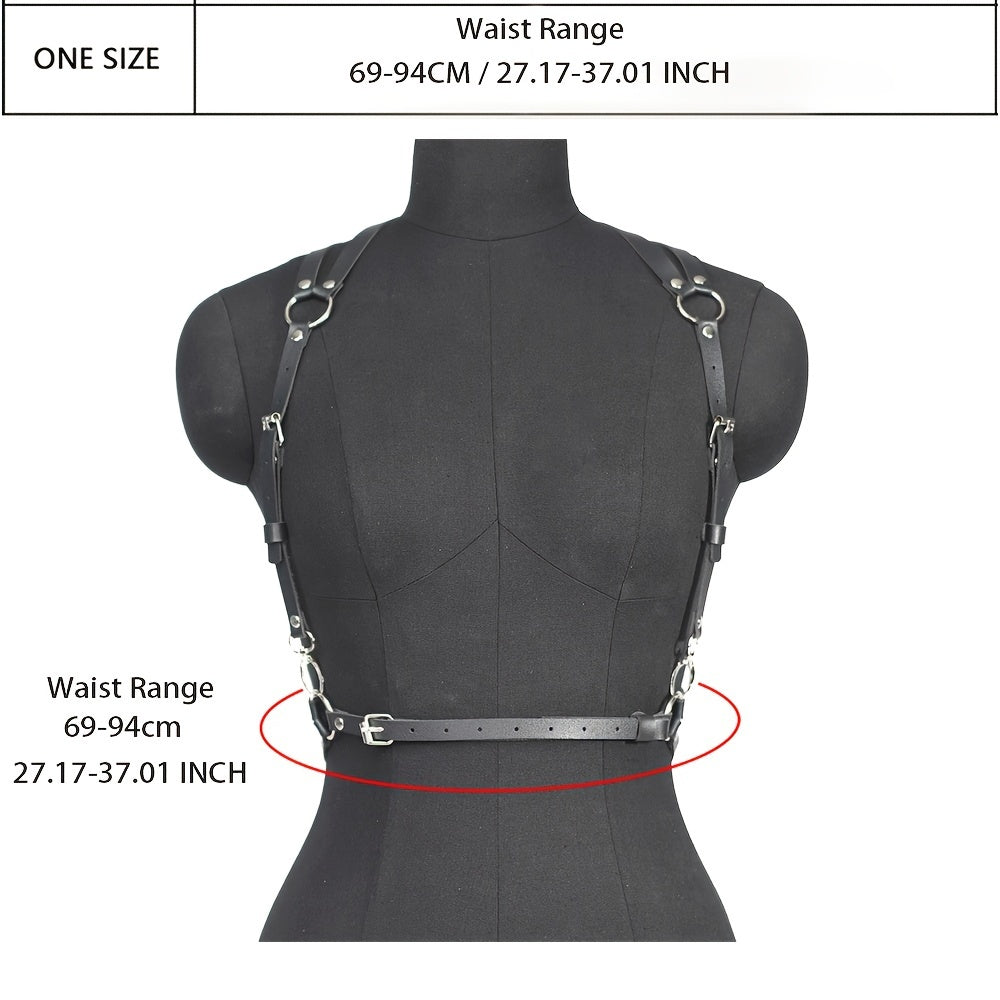 PU Leather Body Harness Belt For Women Gothic Waist Harness Straps