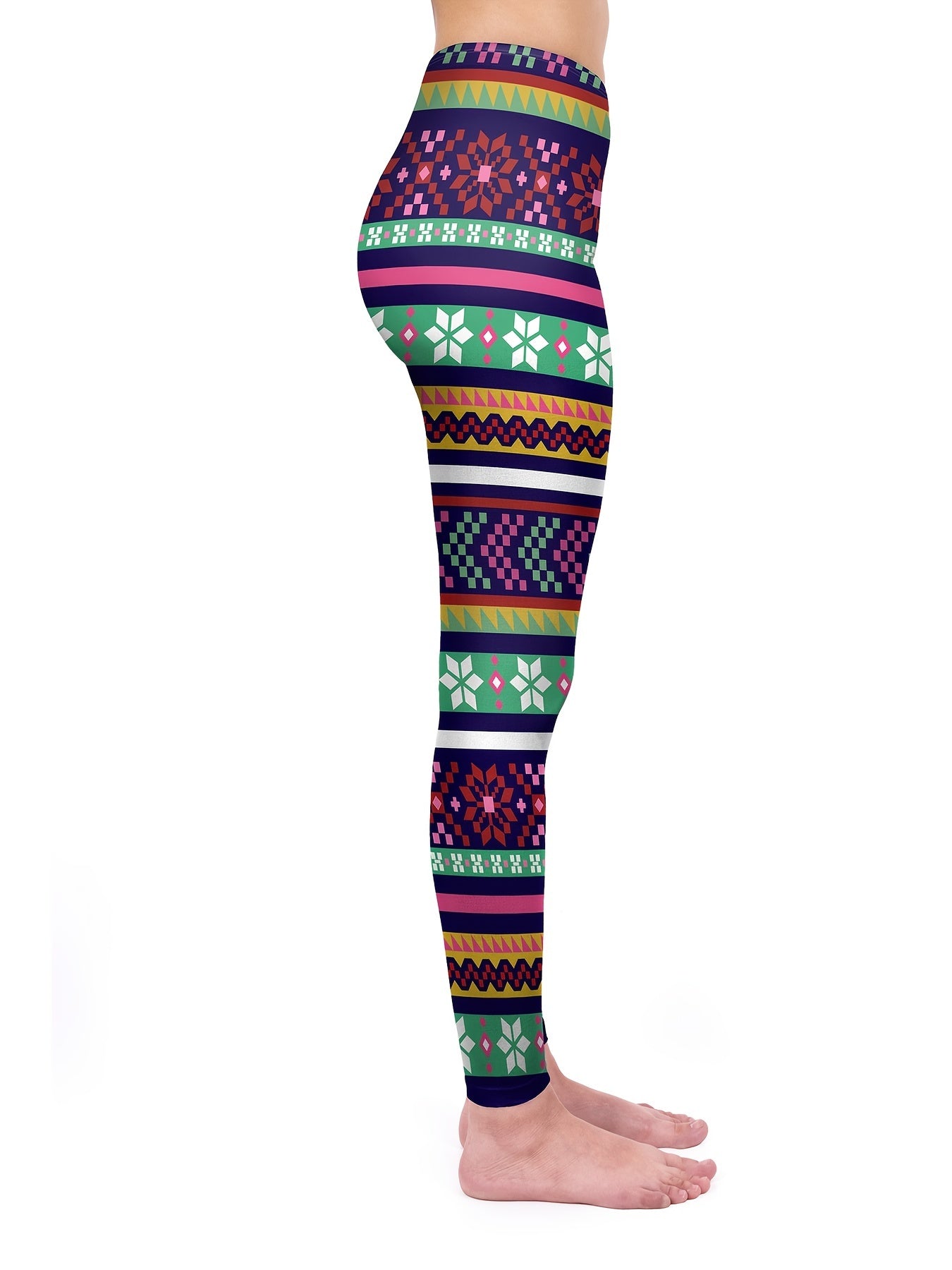 Christmas Snowflake High Waist Leggings Women's