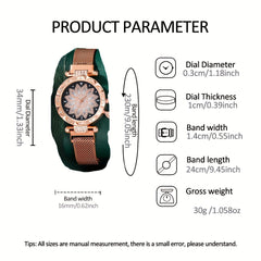Quartz Watch & Rhinestone Jewelry Set for Kids