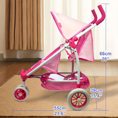 ANIVIA Twin Doll Stroller Pink & Purple