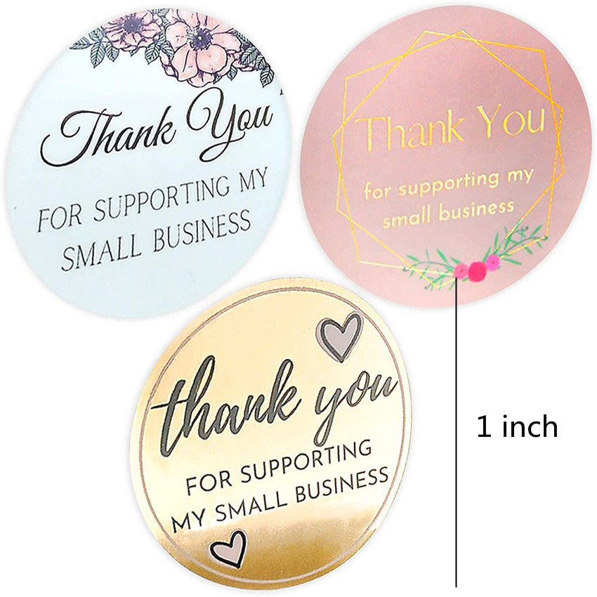 500pcs Thank You Happy Birthday Stickers Heart Sticker Labels Sealing Stickers