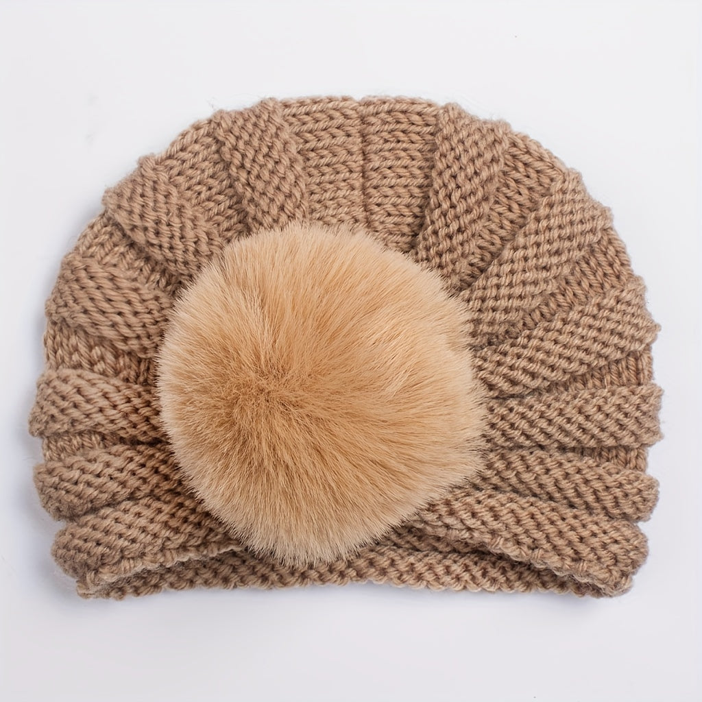 Baby Winter Hairball Knitted Woolen Hat