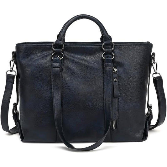 Vintage Tote Bag Vegan Faux Leather Top Handle Anti-Theft Crossbody Bag