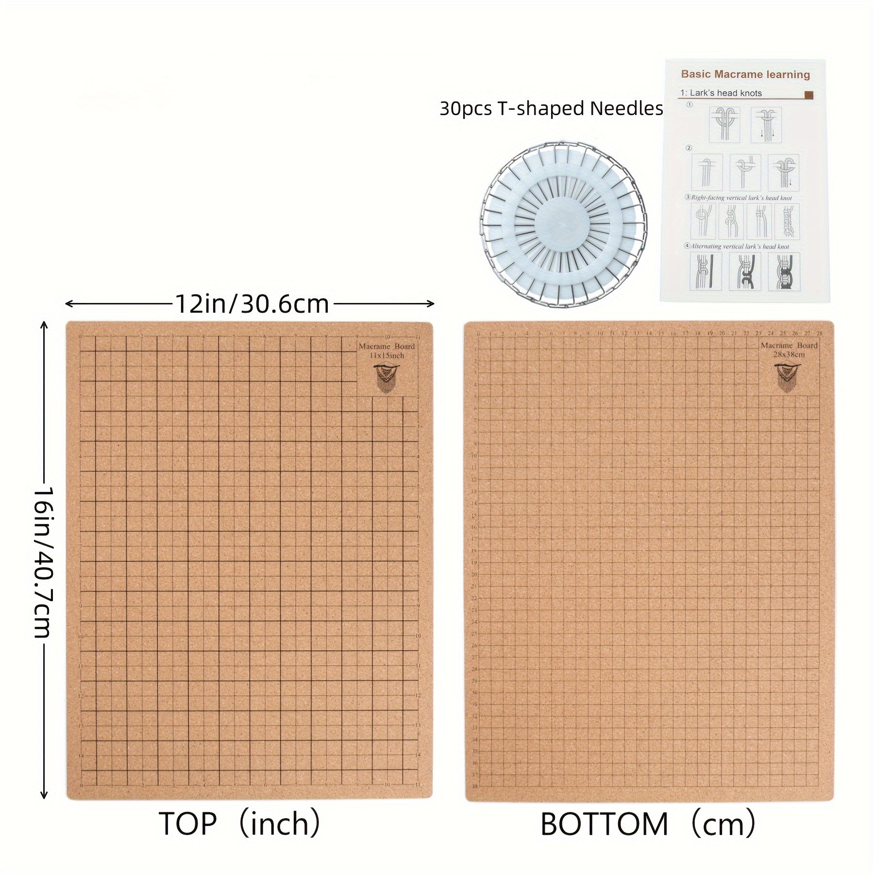 Cork Macrame Board Braiding Grid DIY Tool Reusable Macrame Cork Board