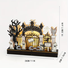 Halloween Wooden Ghost Cemetery Desktop Decoration