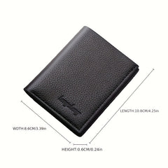 Men's Short Lychee Pattern Wallet Dollar Clip