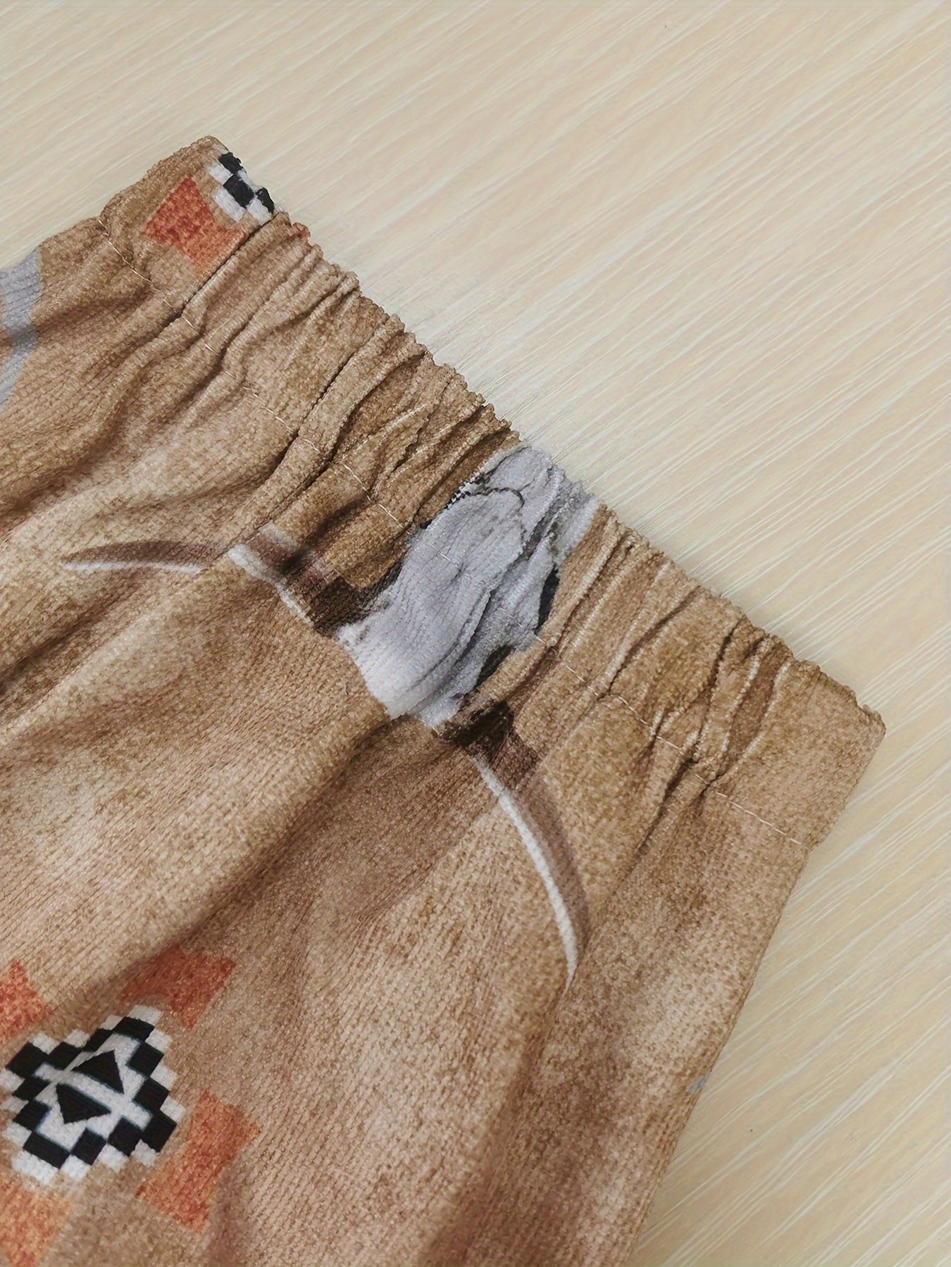  Western Style Bull Skull Print Joggers